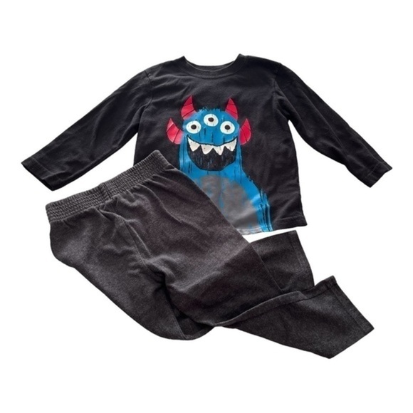 Garanimals set of two Cookie Monster top/pull up leggings black/gray Boy 3T - Picture 1 of 12